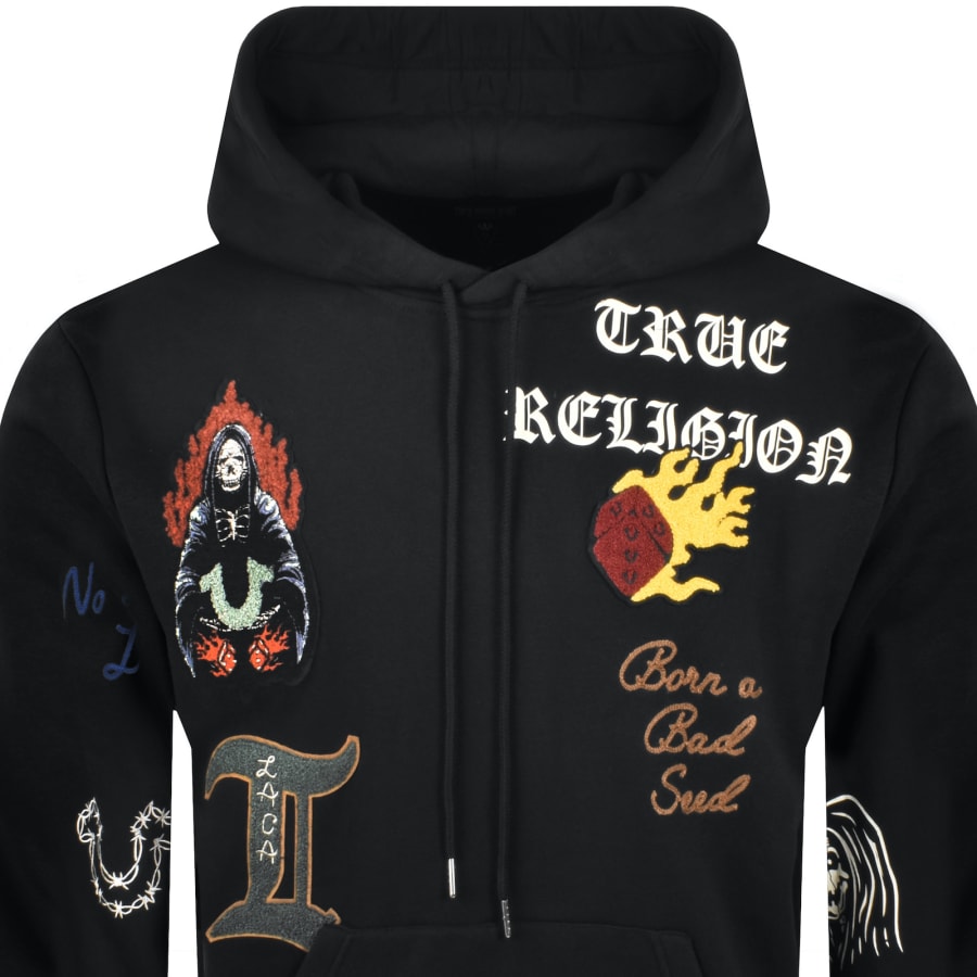 【TRUE RELIGION】 Antismog Crewneck Black True Religion Mens Black TRUE RLGN Graphic Crewneck T-Shirt